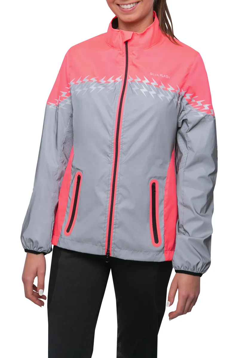Hy Equestrian Silva Flash Lightweight Duo Reflective Jacket - Pink/Reflective Silver